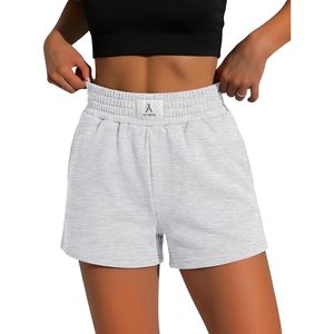 FOXA Women's Soft Athletic Shorts High Waist Summer Gym Workout <b>Lounge</b> Wear Breathable Knitted Cotton Spandex Shorts - Product Image 1