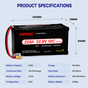 Baterai Lithium 22Ah 10C High Rate dengan Daya Tahan Lama untuk Drone, Cocok untuk Kompetisi Inovasi Pemrograman Drone, Pengajaran, dan Pelatihan - Product Image 1