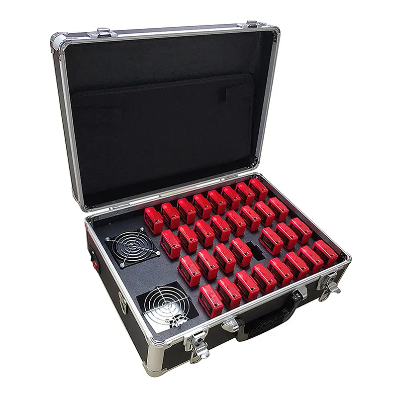 Kotak wadah pengisi daya perangkat 32 casing pengisi daya portabel Radio Digital portabel untuk beberapa orang menggunakan sistem konferensi nirkabel