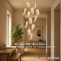 Lustre de luxe rotatif en fer forgé pour villa, loft, appartement, grand salon, duplex