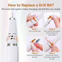 Pièce à main électrique en plastique 30000 tr/min pour ponceuse à ongles professionnelle Up200, lime électrique 3 broches blanche CA2E0529