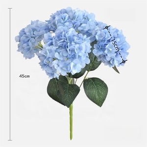 Hortensia Artificial de 5 Cabezas, de Seda, en Blanco, Rosa y Azul, Centro de Mesa Floral para Bodas, Ramo de Graduación Navideño, Decoración del Hogar - Product Image 5