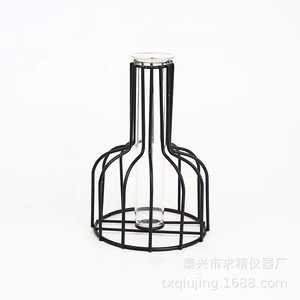 Transparent Glass Pothos Hydroponic Vase Geometric Metal Frame Desktop Plant Decoration For Living Room Or Office - Product Image 4