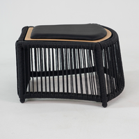 Chaise longue d'extérieur moderne AIKO modèle 010 en rotin PE avec repose-pieds, structure en acier thermolaqué, pour hôtel, cuisine, balcon, terrasse, origine UZ