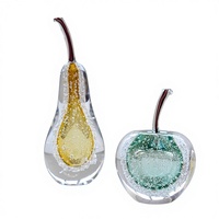 Décoration de fête d'inauguration de maison élégante et luxueuse en verre soufflé moderne style nordique, motif pomme et poire, pour salon créatif
