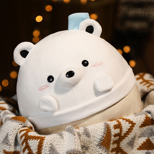 Almohada de Peluche Personalizada al por Mayor para Té Boba, OEM, Bonita Almohada Blanda de Gato, Tiburón, Oso Polar, Animal de Peluche, Cojín, Regalo Promocional - Product Image 3