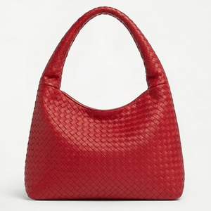 Bolso de Hombro de Lujo Personalizado para Mujer, de Cuero Genuino Trenzado, Estilo Hobo, con Cierre de Cremallera y Correa Única con Cadenas, Venta al por Mayor - Product Image 1