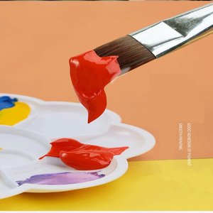 Lot de 6 pinceaux plats en poils de belette, manche court en bouleau, pour peinture à l'huile, aquarelle, artisanat et art acrylique – Fournitures d'art - Product Image 4