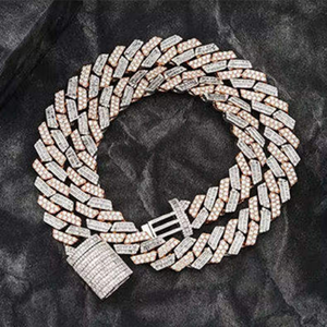 สร้อยคอทองคำ 10K 14K แบบ Cuban Infinity Link สไตล์ฮิปฮอป ประดับเพชรแล็บโกรนทรง Brilliant Cut คุณภาพเยี่ยมจากไมอามี - Product Image 4