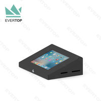 LST16 7-13 "Slope Stylish Metal Case Lockable Wall & Desk Top Kiosk pour iPad Secure Stand Restaurant Table Tablet Kiosk Desktop