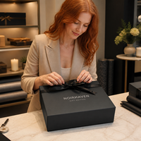 Boîte cadeau pliable personnalisée avec ruban, emballage de luxe pliable pour cadeaux, collations et e-commerce