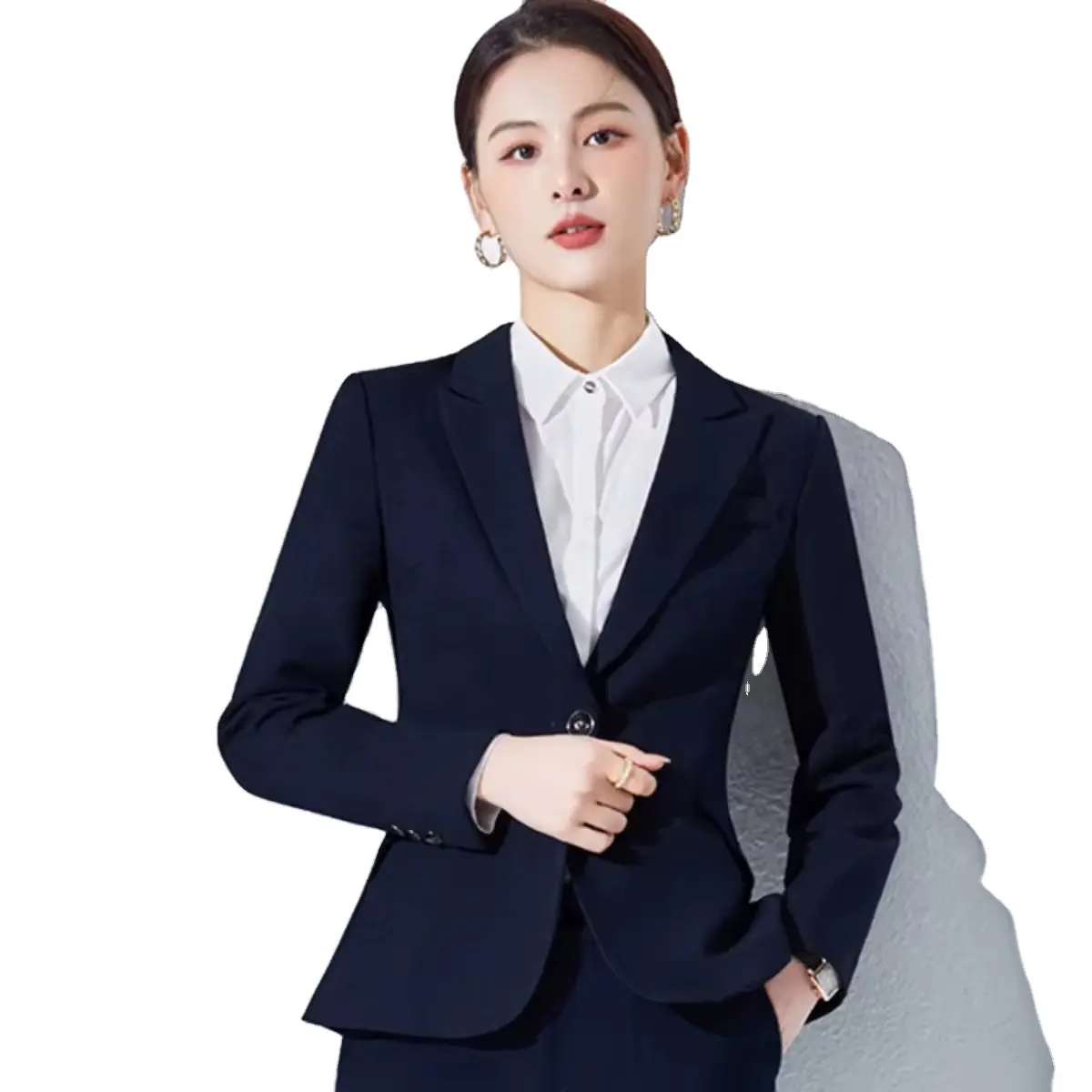 customized high-end professional female fashion suit with long sleeve for spring and summer