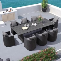 Ensemble de table et de chaises de balcon en rotin tissé moderne de haute qualité, meubles d'extérieur imperméables et écologiques