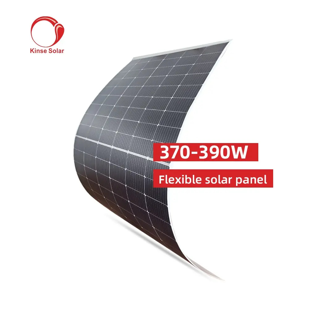 لوحة طاقة شمسية أحادية البلورية بقدرة 370 380 390 وات لوحات طاقة مرنة للنهار والليل
