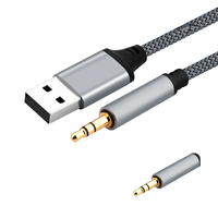 Vente en gros de connecteurs audio 3,5 mm de haute qualité personnalisés en alliage d'aluminium USB3.0 5A à charge rapide avec gaine en nylon compatibles avec les ordinateurs et les caméras