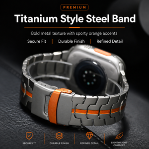 Compatible avec <span class=keywords><strong>Apple</strong></span> <span class=keywords><strong>Watch</strong></span>, bracelet en acier titane, fermoir pliable pour usage quotidien avec sécurité, séries 3 4 5 6 7 8 9 SE Ultra 38 49 mm - Product Image 2