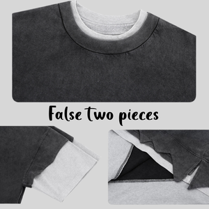 เสื้อยืดผู้ชาย F119 ทรงโอเวอร์ไซส์ ผ้าฝ้าย 100% หนัก 300 กรัม สไตล์สตรีทแวร์ ตัดเย็บแบบสองชั้น ทรงหลวม ไหล่ตก พรีเมียม สีพื้น - Product Image 5