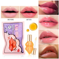 Huile à lèvres hydratante repulpante 5 ml en gros avec collagène et vitamine E, augmente l'élasticité des lèvres, atténue les ridules, OEM/ODM disponible