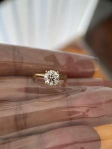 18k Gouden Klassieke Design Lab-Grown Diamanten Ring voor Dames Sieraden Hoge Kwaliteit IGI Ronde Slijpvorm 1,5 Karaat Sieraden Trouwring - Product Image 4