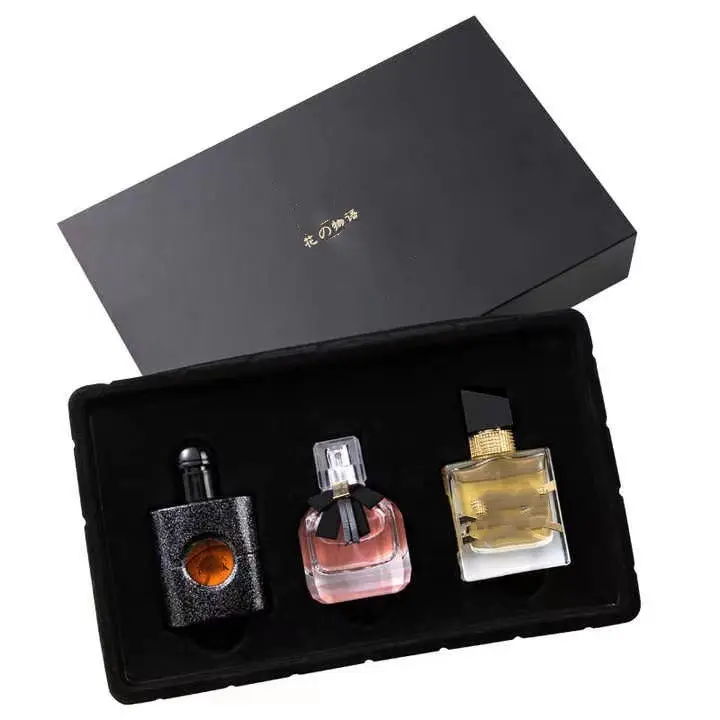 Yeni lansmanı toptan lüks hediyelik parfüm kutusu set Top cam hediyelik parfüm kutusu özel parfüm seti
