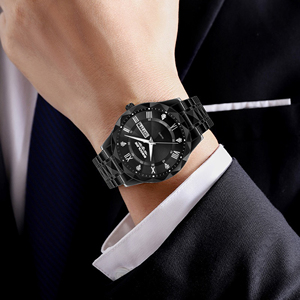 Montres pour hommes étanches et lumineuses de marque, bracelet en acier inoxydable, montre à quartz pour affaires - Product Image 3