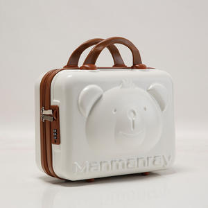 Trousse à cosmétiques en forme d'ours de dessin animé, avec poche zippée, poignée souple, boîte de maquillage portable pour le rangement à la maison et les voyages - Product Image 5