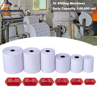 Gulungan Kertas Thermal 80x80 57mm Bebas BPA, Cetak Logo Warna Kustom, Biru Kuning Hijau Pink untuk Mesin POS ATM