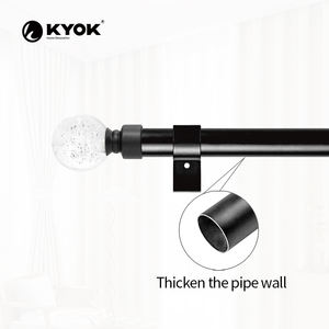 Ensemble de tringles à rideaux KYOK en alliage d'aluminium moderne avec embout carré, antirouille, haute résistance pour la décoration de la maison haut de gamme, le bureau et la salle de bain - Product Image 6
