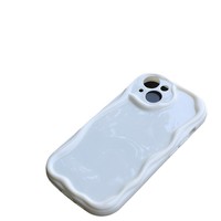 Coque en TPU antichoc souple pour iphone 16 15 14 13pro max pour créer un bord ondulé crème irrégulier