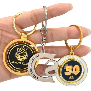 Các Nhà Sản Xuất Bán Buôn Kim Loại Lưu Niệm Tùy Chỉnh Xoay Keychain Làm Của Riêng Bạn Logo Kim Loại Keychain - Product Image 2
