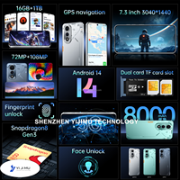 POVA7 PRO 16G+1TB Android 15, Teléfono Celular Global 5G de 7.3 Pulgadas, Gran Memoria, Pantalla Grande, Procesador Rápido, Envío Rápido