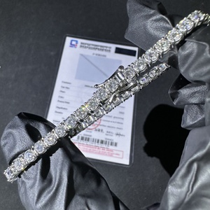 Bracelet tennis unisexe en argent sterling 925 avec diamants de laboratoire de 4 mm, couleur D, qualité VVS - Product Image 4