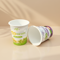 Gobelet à yaourt en plastique moulé par injection PP personnalisé avec couvercle, film laminé imprimé, couvercles en aluminium pour yaourt
