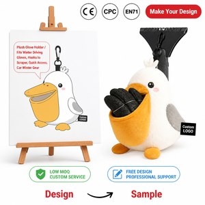 Peluche personalizado, Llavero de peluche personalizado, Peluche de pelacán adorable, Bolsa de almacenamiento para guantes de invierno, Gancho para coche, Organizador de equipo de invierno, Muñeco de peluche - Product Image 1