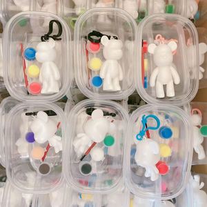 Creative DIY Handmade Bear Toy Children's Graffiti <b>Glue</b> Doll Keychain Internet Celebrity Violent Bear Hot Item in Other Crafts - Product Image 2