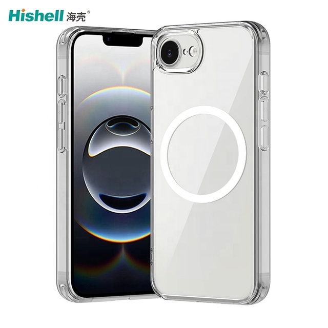 Anti-yellow PC TPU Clear Transparent Shockproof Mobile Cell Phone Case Cover With Magnetic Function for iPhone 16E
