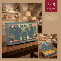 Traditionelles Design Pyramidenförmige Religiöse Umweltfreundliche Harz-Aufbewahrungsbox 18,375x11,75x3,25 Zoll Handgefertigt mit Satin-Futter Liebe zur Musik