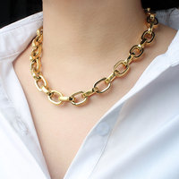 Collier de chaîne à maillons créatifs avec ensemble de bracelets Collier de 45.5cm de long en argent Bracelet personnalisé en or Bijoux de fête Cadeaux pour amoureux