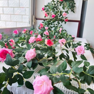 Guirlandes de roses artificielles en soie pour la décoration murale et de balcon, style vintage japonais, bouquet - Product Image 2