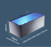 KMRY 1 pièce rectangulaire autoportante en acrylique à jet tourbillon Baignoire spa moderne Design personnalisé Vente en gros Garantie de 2 ans