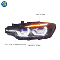 Phares LED YU GUANG pour BMW Série 3 F30 LCI F35, phares 2013-2018, mise à niveau halogène vers LED, 3 couleurs, projecteurs Ikon