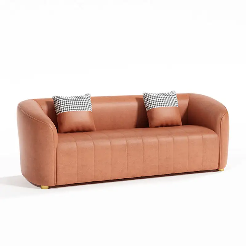 Scandinavian sofa vải hộ gia đình nhỏ đơn giản phòng khách đôi Ba phòng cho thuê Thẩm mỹ viện nhỏ đơn giản mô hình lưới đỏ