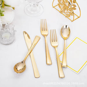 Monouso placcato oro placcato coltello forchetta vestito bistecca ristorante Business festa del commercio estero cena all'aperto - Product Image 4