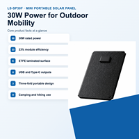 Panneau solaire portable 30W Arcane Surge LS-SP30F à 23% d'efficacité, petit format, chargeur USB Type-C, ETFE monocristallin pliable pour la randonnée