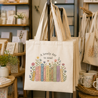 Sac fourre-tout personnalisé avec logo, 30x35cm, en toile de coton imprimée, réutilisable, pour les librairies, la vente au détail, les cadeaux et les événements, vente en gros
