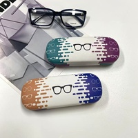 Étui à lunettes rigide en métal, imprimé en couleur, avec logo personnalisé, boîte de rangement rectangulaire pour lunettes optiques, vente en gros