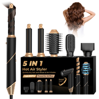 Kit de coiffure professionnel 6-en-1 pliable avec sèche-cheveux, brosse soufflante multi-styler et outils de coiffage automatique pour cheveux, vente en gros