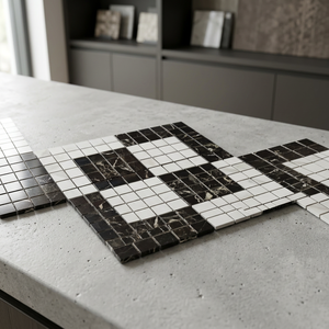Carreaux de mosaïque en porcelaine polie de qualité européenne, design moderne 3D, pour salle de bain et usage extérieur - Product Image 1
