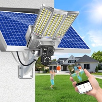 Lampadaire Solaire à Contrôle par Application avec Caméra 5MP IP65 4G WIFI Extérieur Sans Fil Tout-en-Un Lampe de Surveillance LED Solaire CCTV