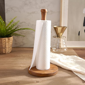 Support de rouleau de papier en bois d'olivier pour la maison et la cuisine - Product Image 1